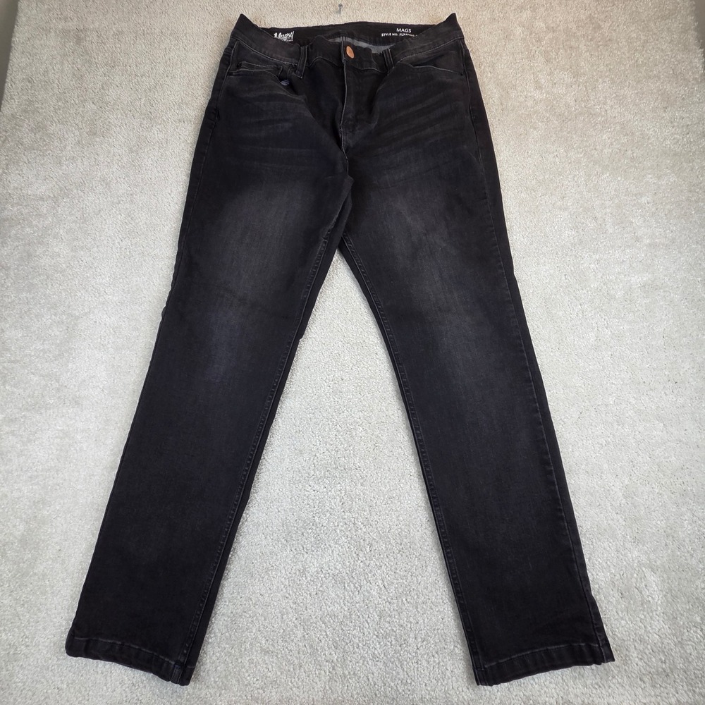Mugsy Jeans Mags Men 34x30‎ Faded Black Slim Straight Stretch Denim
